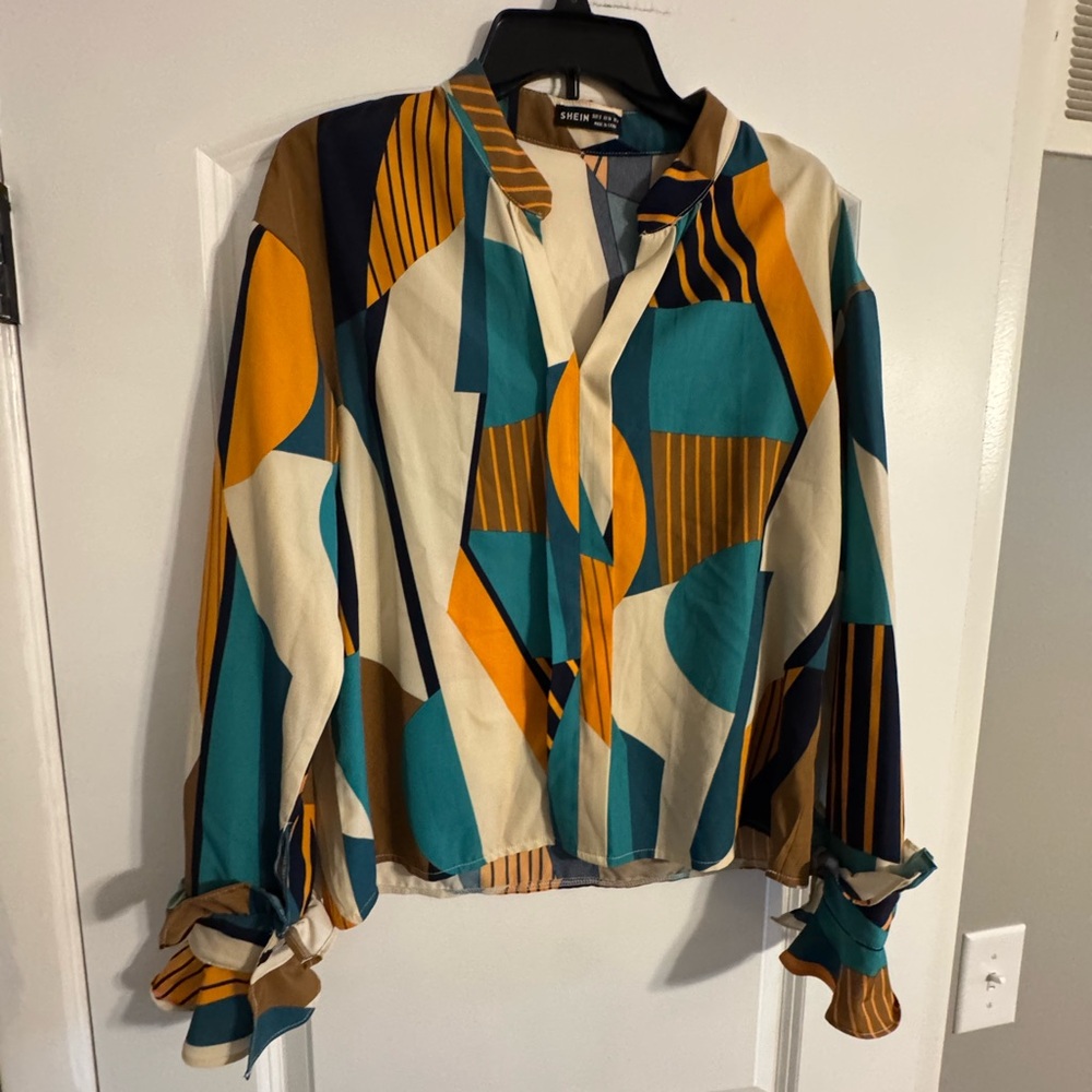 SHEIN Multicolor Abstract Blouse
